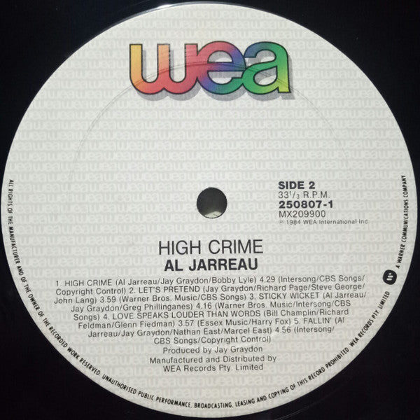 Al Jarreau : High Crime (LP, Album)