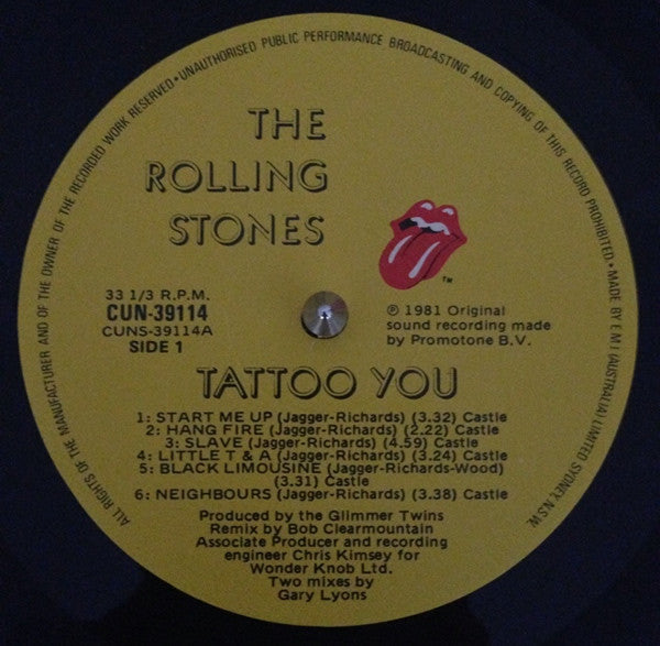 The Rolling Stones : Tattoo You (LP, Album)