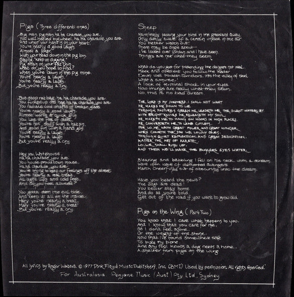 Pink Floyd : Animals (LP, Album, Gat)