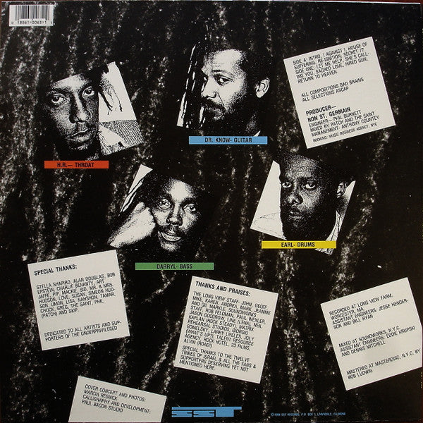 Bad Brains : I Against I (LP, Album, RP)