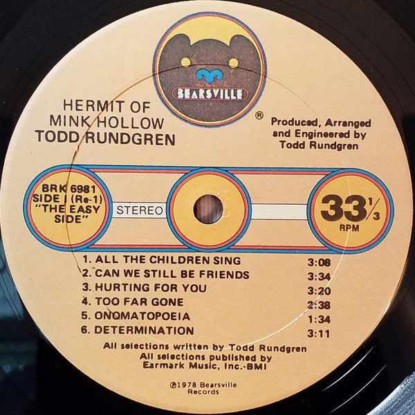 Todd Rundgren : Hermit Of Mink Hollow (LP, Album, Gol)