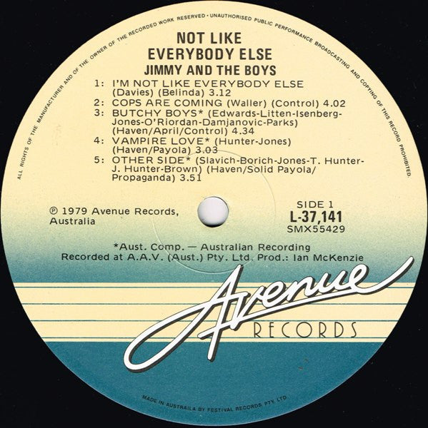 Jimmy And The Boys : Not Like Everybody Else! (LP, Album)