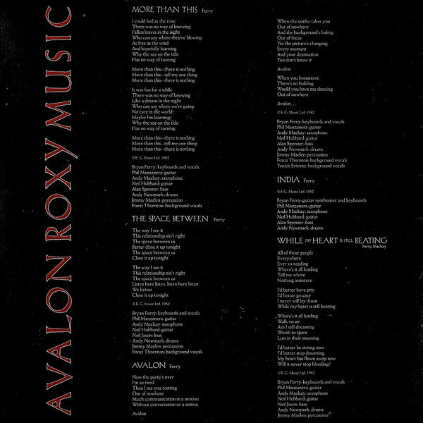 Roxy Music : Avalon (LP, Album)