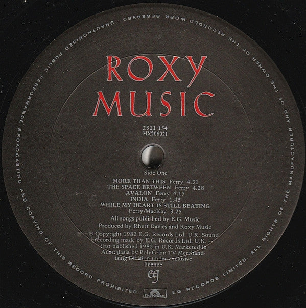 Roxy Music : Avalon (LP, Album)