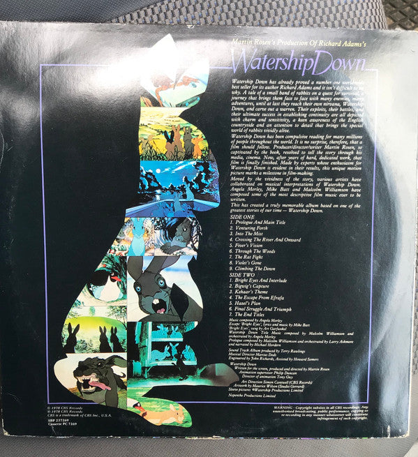 Angela Morley : Watership Down (Original Motion Picture Soundtrack) (LP, Album)