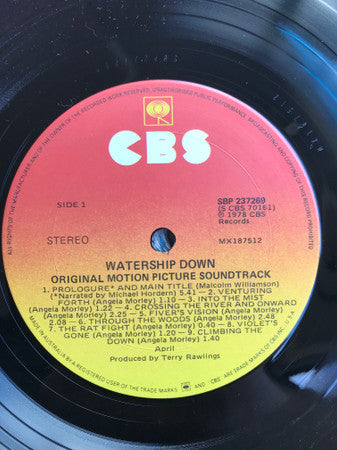 Angela Morley : Watership Down (Original Motion Picture Soundtrack) (LP, Album)