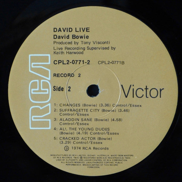 David Bowie : David Live (2xLP, Album, RE, Tan)