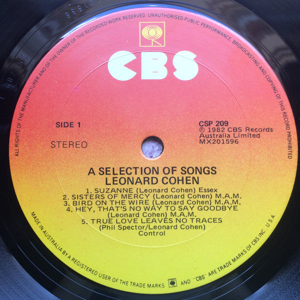 Leonard Cohen : A Selection Of Songs (LP, Comp)