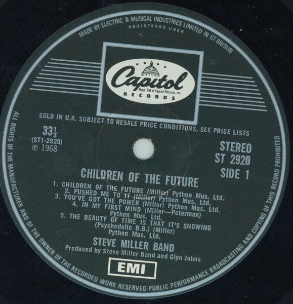 Steve Miller Band : Children Of The Future (LP, Album, RP)