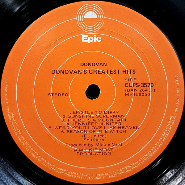 Donovan : Donovan's Greatest Hits (LP, Comp, RE)