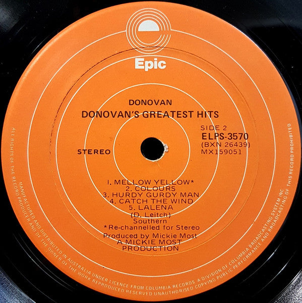 Donovan : Donovan's Greatest Hits (LP, Comp, RE)