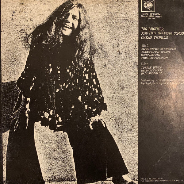 Big Brother & The Holding Company : Cheap Thrills (LP, Album, RE)