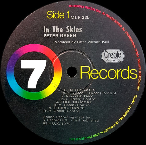 Peter Green (2) : In The Skies (LP, Album, Gat)