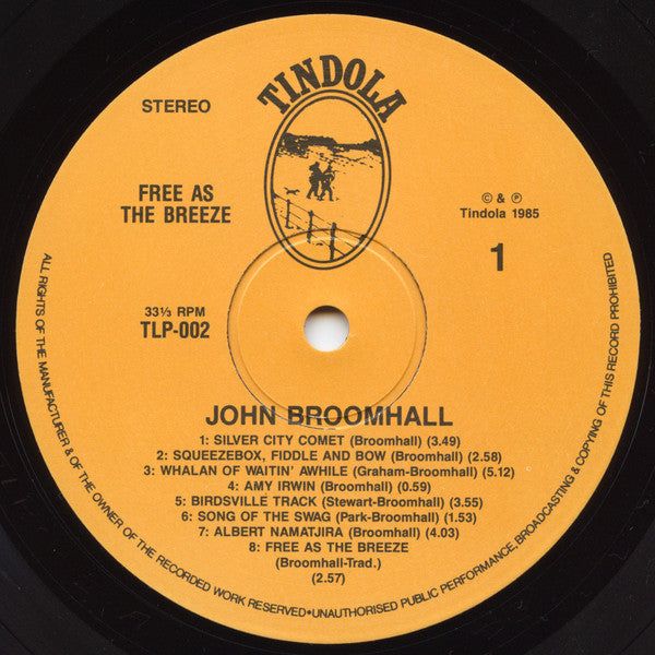 John Broomhall (2) : Free As The Breeze (LP, Album)