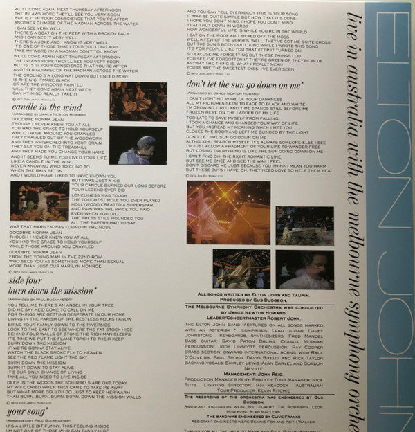Elton John : Live In Australia (With The Melbourne Symphony Orchestra) (2xLP, RE, RM, 180)