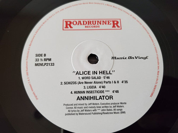 Annihilator (2) : Alice In Hell (LP, Album, RE, 180)