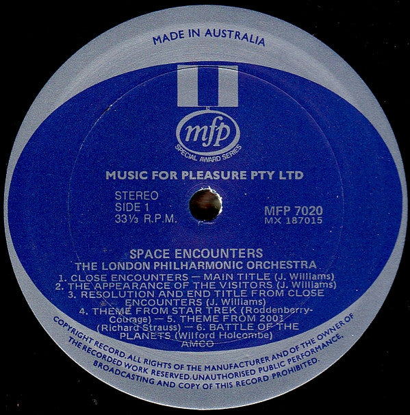 London Philharmonic Orchestra : Space Encounters (With The Galactic Symphony And Synthesizers) (LP)
