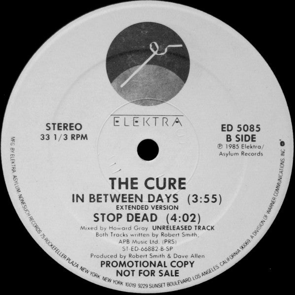 The Cure : In Between Days (12", Single, Promo, SRC)