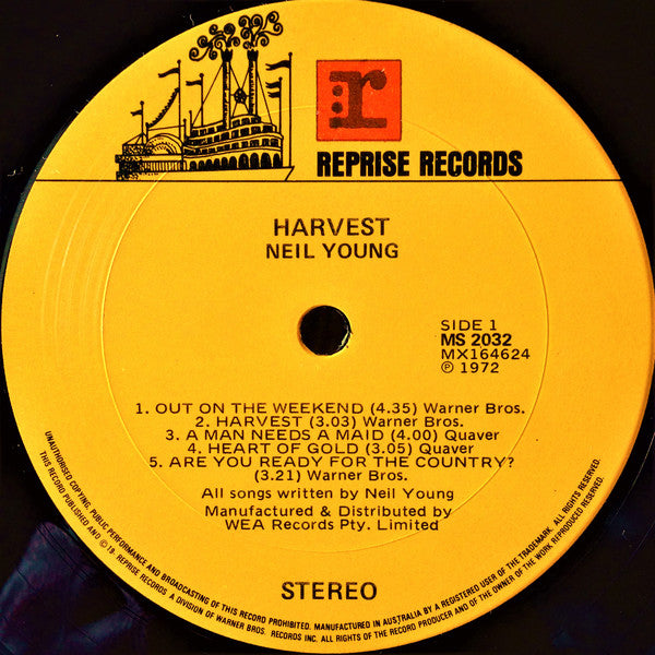 Neil Young : Harvest (LP, Album, RP, Gat)