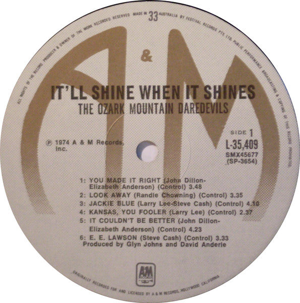 The Ozark Mountain Daredevils : It'll Shine When It Shines (LP)