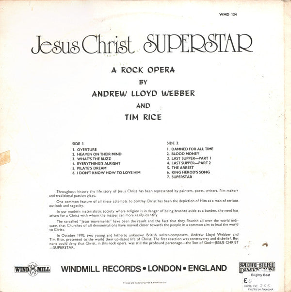 Andrew Lloyd Webber And Tim Rice : Jesus Christ Superstar (LP, Sle)
