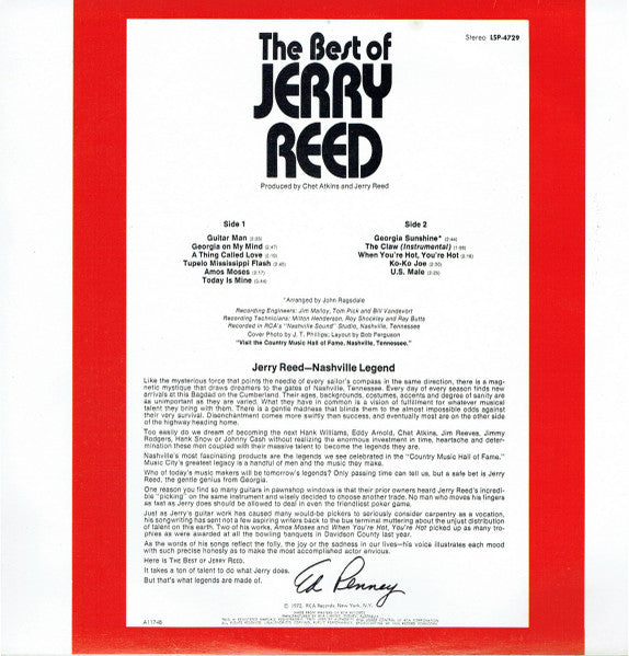Jerry Reed : The Best Of Jerry Reed (LP, Comp)