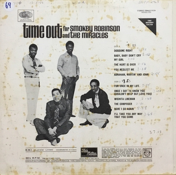 The Miracles : Time Out For Smokey Robinson And The Miracles (LP, Album)