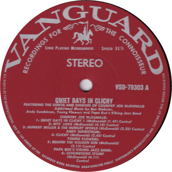 Various : Country Joe Welcomes You To Quiet Days In Clichy (LP)