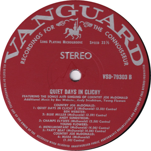 Various : Country Joe Welcomes You To Quiet Days In Clichy (LP)