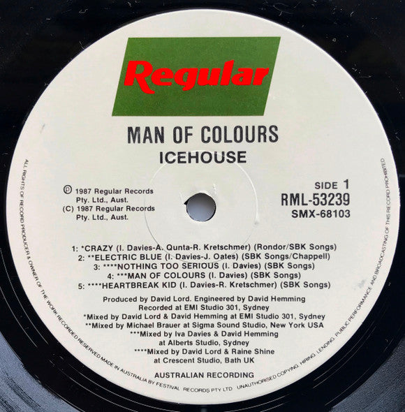 Icehouse : Man Of Colours (LP, Album)