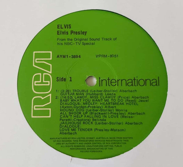 Elvis Presley : Elvis (TV Special) (LP, Album, Mono, RE)