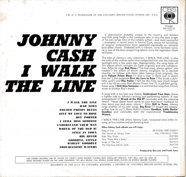 Johnny Cash : I Walk The Line (LP, Album)