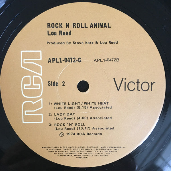 Lou Reed : Rock N Roll Animal (LP, Album, Gat)