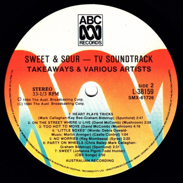 The Takeaways : Sweet & Sour (LP, Album, RP, Gat)