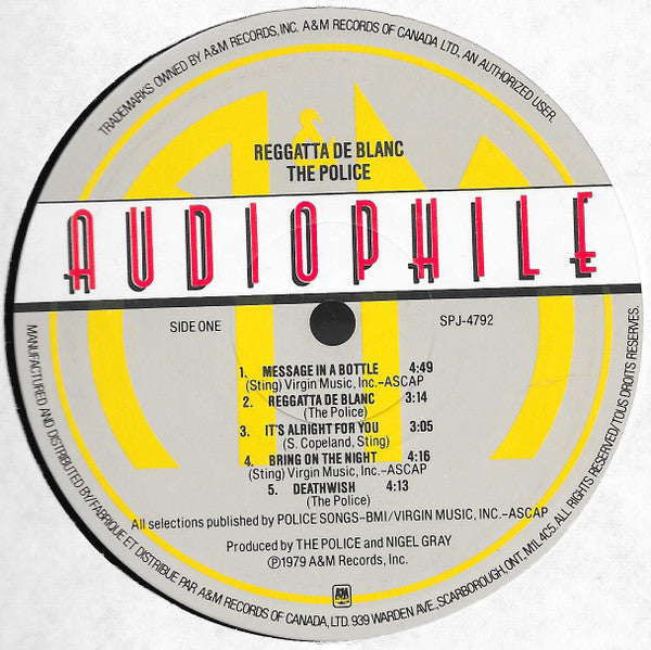 The Police : Reggatta De Blanc (LP, Album, Hal)