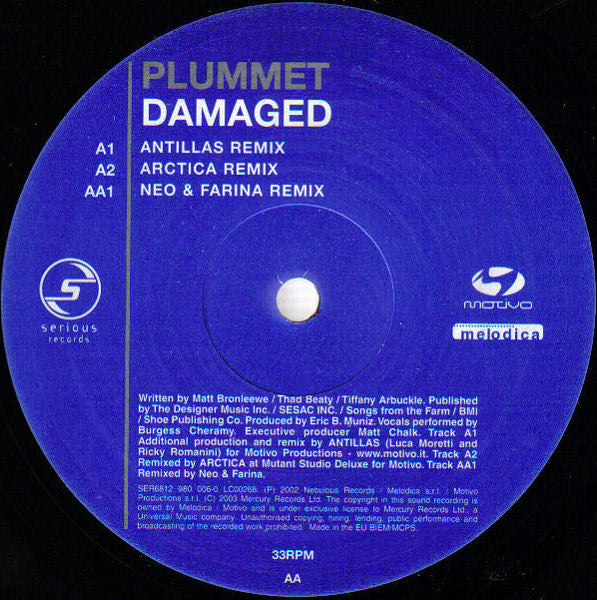 Plummet : Damaged (12")