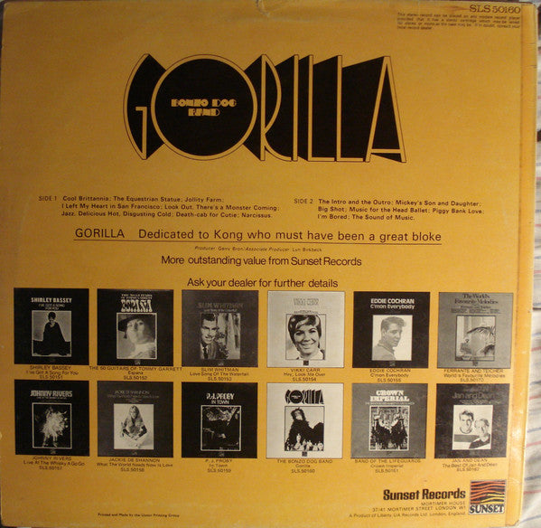 Bonzo Dog Band* : Gorilla (LP, Album, RE)