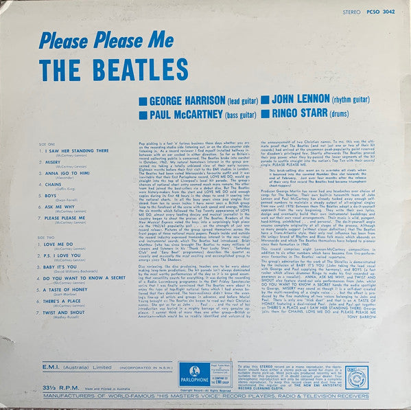 The Beatles : Please Please Me (LP, Album, RE)