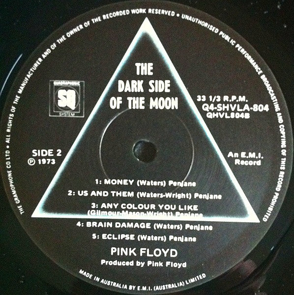 Pink Floyd : The Dark Side Of The Moon (LP, Album, Quad, Gat)