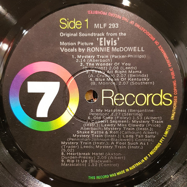 Ronnie McDowell : Elvis : The Original Soundtrack From The New Motion Picture (LP, Album)