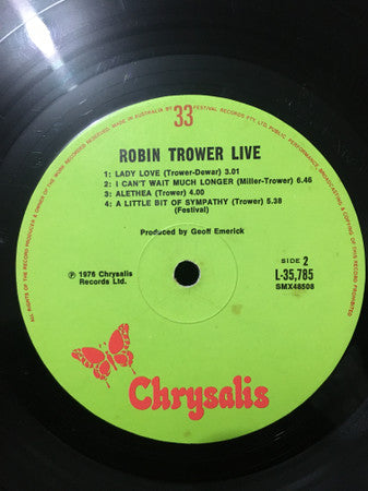 Robin Trower : Robin Trower Live! (LP, Album)