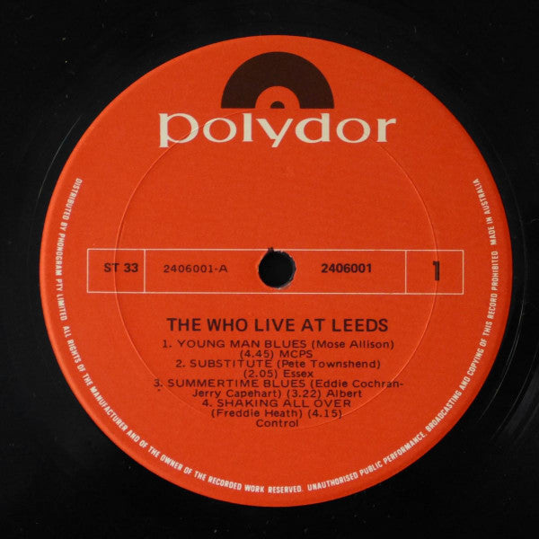 The Who : Live At Leeds (LP, Album, RE)