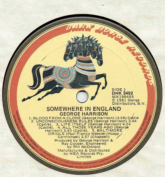 George Harrison : Somewhere In England (LP, Album)
