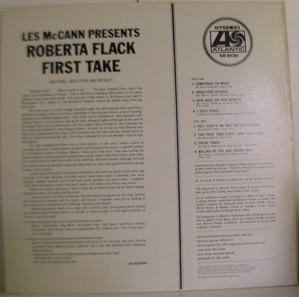 Roberta Flack : First Take (LP, Album, RE)
