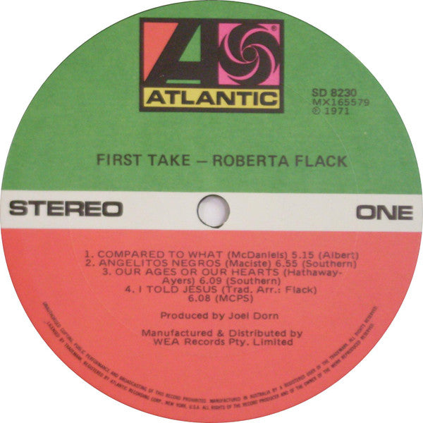 Roberta Flack : First Take (LP, Album, RE)