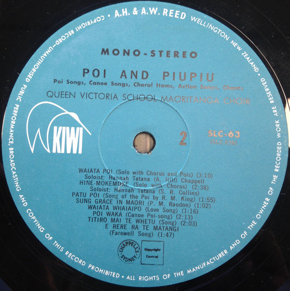Queen Victoria School Maoritanga Choir : Poi And Piupiu (LP, Album, Mono)