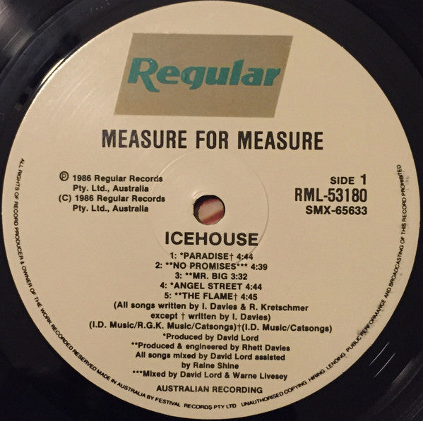 Icehouse : Measure For Measure (LP, Album, Gat)