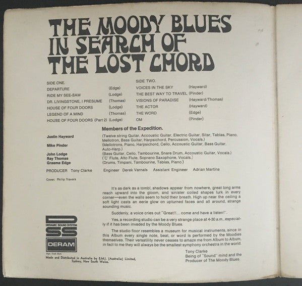 The Moody Blues : In Search Of The Lost Chord (LP, Album, Gat)