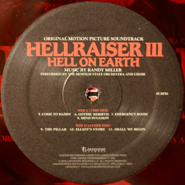 Randy Miller (2) : Hellraiser III: Hell On Earth (Original Motion Picture Soundtrack) (2xLP, Album, Ltd, RE, RM, Red)