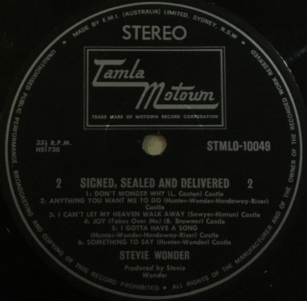 Stevie Wonder : Signed Sealed & Delivered (LP, Album)